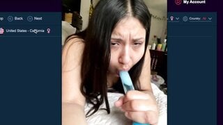 Cutie Sucks Her Popsicle For Me