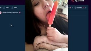 Cutie Sucks Her Popsicle For Me