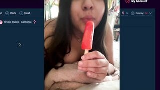 Cutie Sucks Her Popsicle For Me
