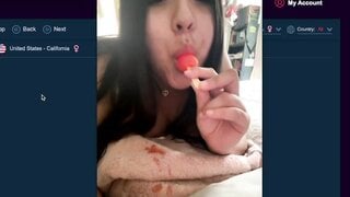 Cutie Sucks Her Popsicle For Me