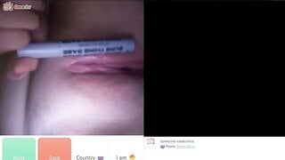 Russian chick masturbating and showing boobs