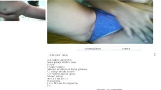 Italian Milf bates on Chatroulette