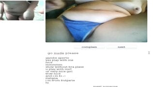 Italian Milf bates on Chatroulette