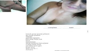 Italian Milf bates on Chatroulette