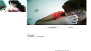 Italian Milf bates on Chatroulette