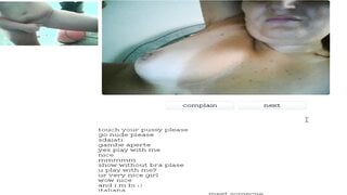 Italian Milf bates on Chatroulette