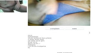 Italian Milf bates on Chatroulette