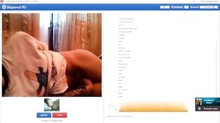 Russian Lesbian with Banana in Ass on Random Chat
