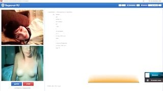 Russian Lesbian with Banana in Ass on Random Chat