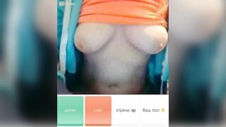 Blonde Russian fingers pussy and ass on Ome.TV