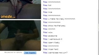 Blonde with glasses moans and plays on Omegle