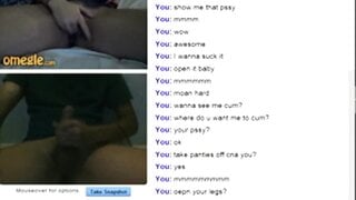 Blonde with glasses moans and plays on Omegle