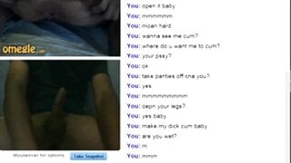 Blonde with glasses moans and plays on Omegle