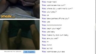 Blonde with glasses moans and plays on Omegle