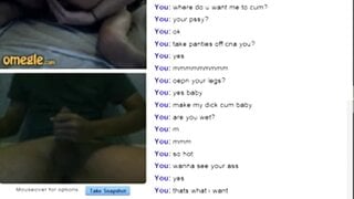 Blonde with glasses moans and plays on Omegle