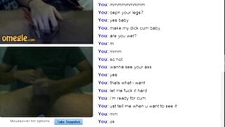 Blonde with glasses moans and plays on Omegle