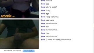 Blonde with glasses moans and plays on Omegle