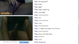 Blonde with glasses moans and plays on Omegle