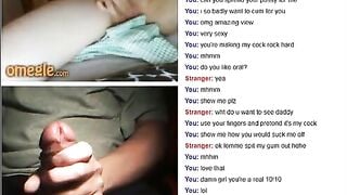 Incredibly Hot Omegle Teen Makes Daddy Cum