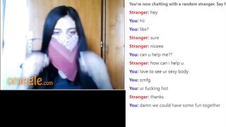 Omegle Dark Haired Teen Shows Nice Perky Tits