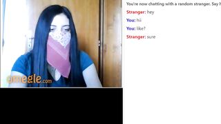Omegle Dark Haired Teen Shows Nice Perky Tits