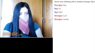 Omegle Dark Haired Teen Shows Nice Perky Tits