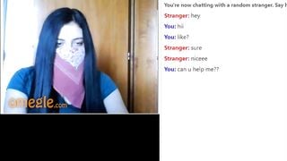 Omegle Dark Haired Teen Shows Nice Perky Tits