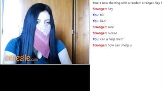 Omegle Dark Haired Teen Shows Nice Perky Tits