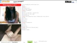 Omegle Chick Stashes A Huge Dildo In Her Ass