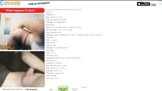 Omegle Chick Stashes A Huge Dildo In Her Ass