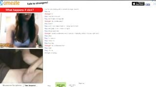 Omegle Chick Stashes A Huge Dildo In Her Ass