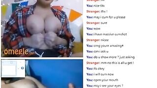 Omegle Cumshot For Busty Girl