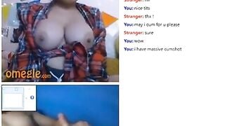 Omegle Cumshot For Busty Girl