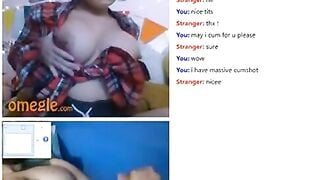 Omegle Cumshot For Busty Girl